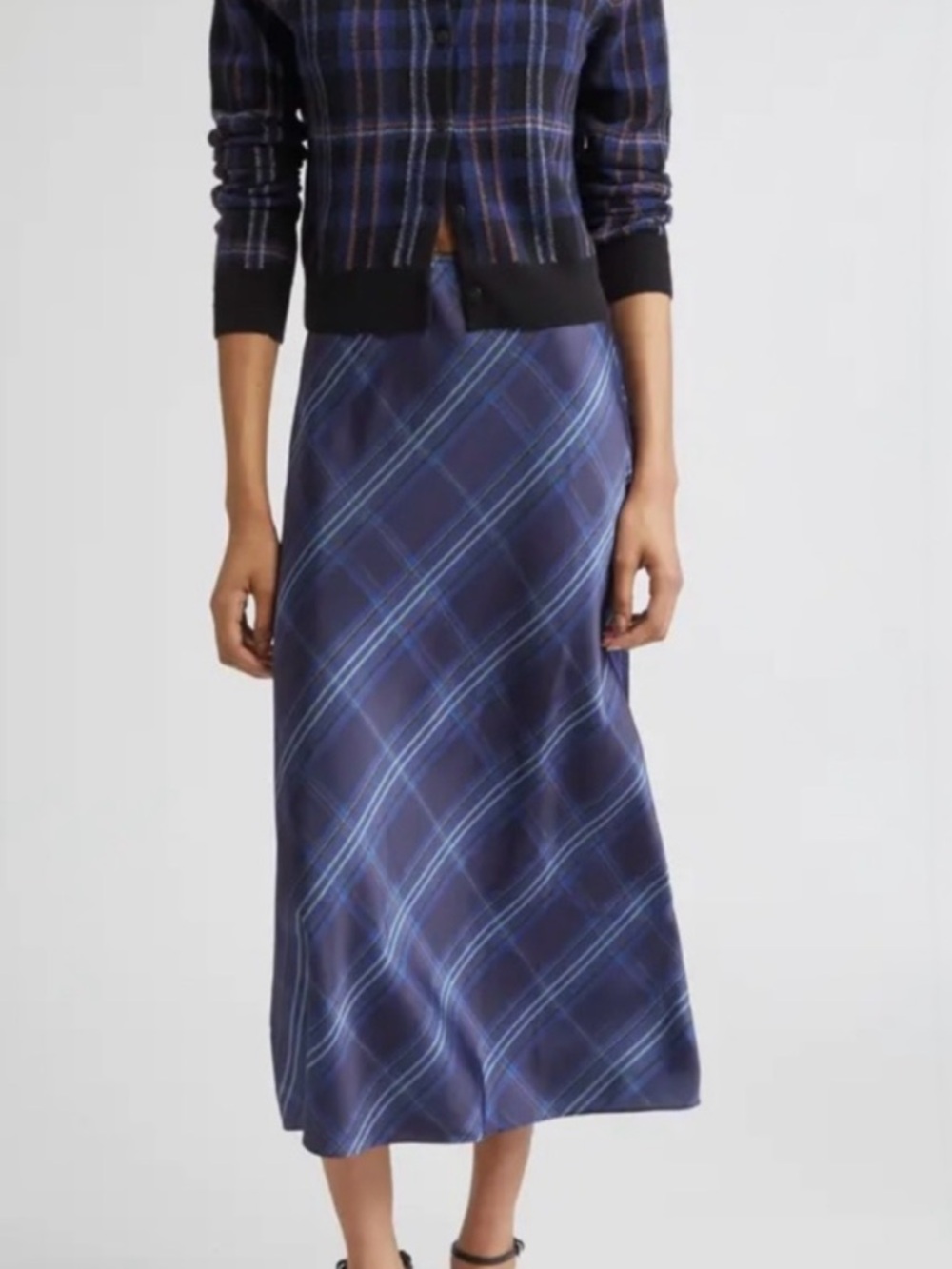 NWT Vince 🤎💙 Plaid Skirt in Blue Multi